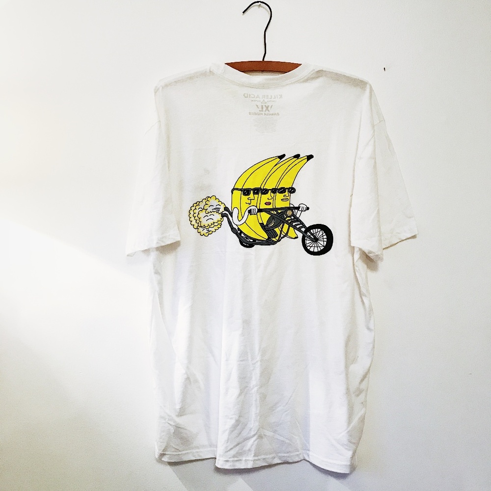 Killer Acid x Urban Outfitters White Tee with Banana Riders 😎🍌